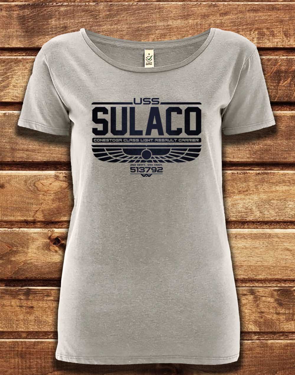 Melange Grey - DELUXE USS Sulaco Organic Scoop Neck T-Shirt