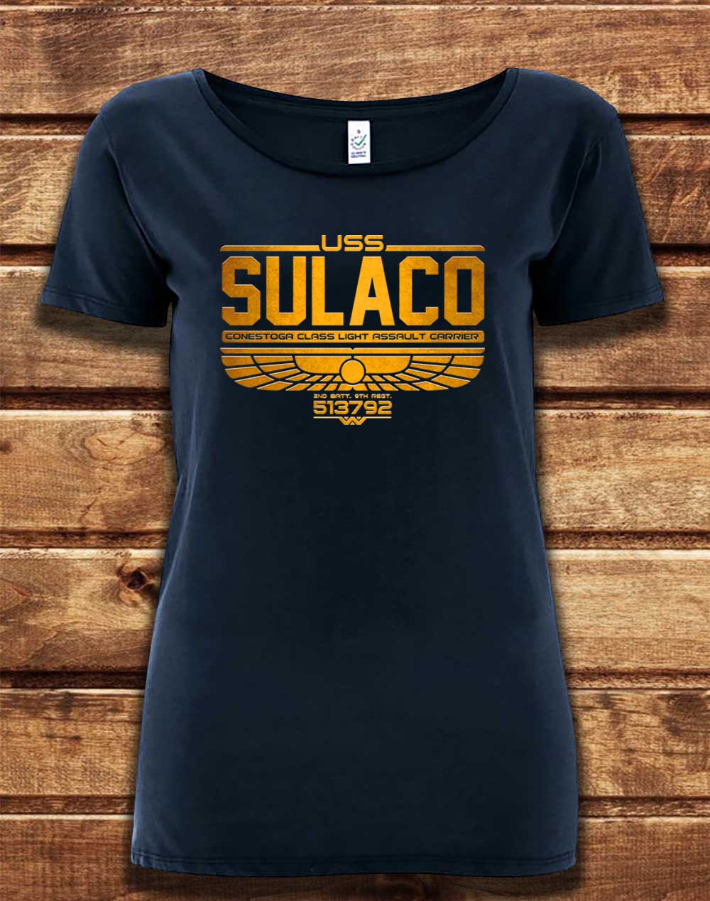 Navy - DELUXE USS Sulaco Organic Scoop Neck T-Shirt