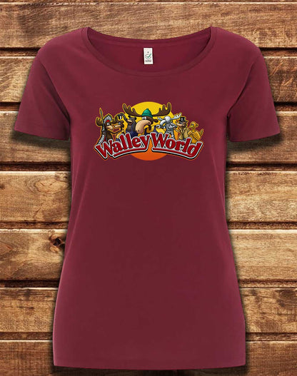 Burgundy - DELUXE Walley World Organic Scoop Neck T-Shirt
