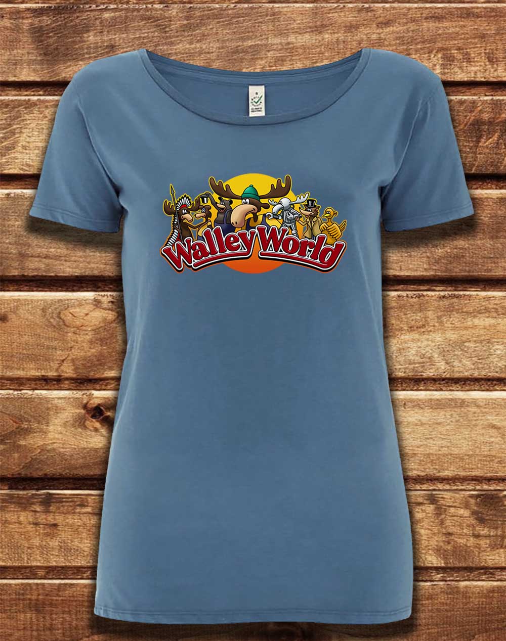 Faded Denim - DELUXE Walley World Organic Scoop Neck T-Shirt