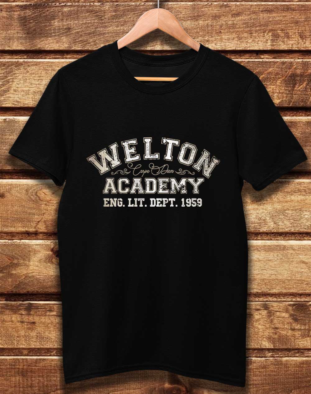 Black - DELUXE Welton Academy Eng Lit Varsity 1959 Organic Cotton T-Shirt