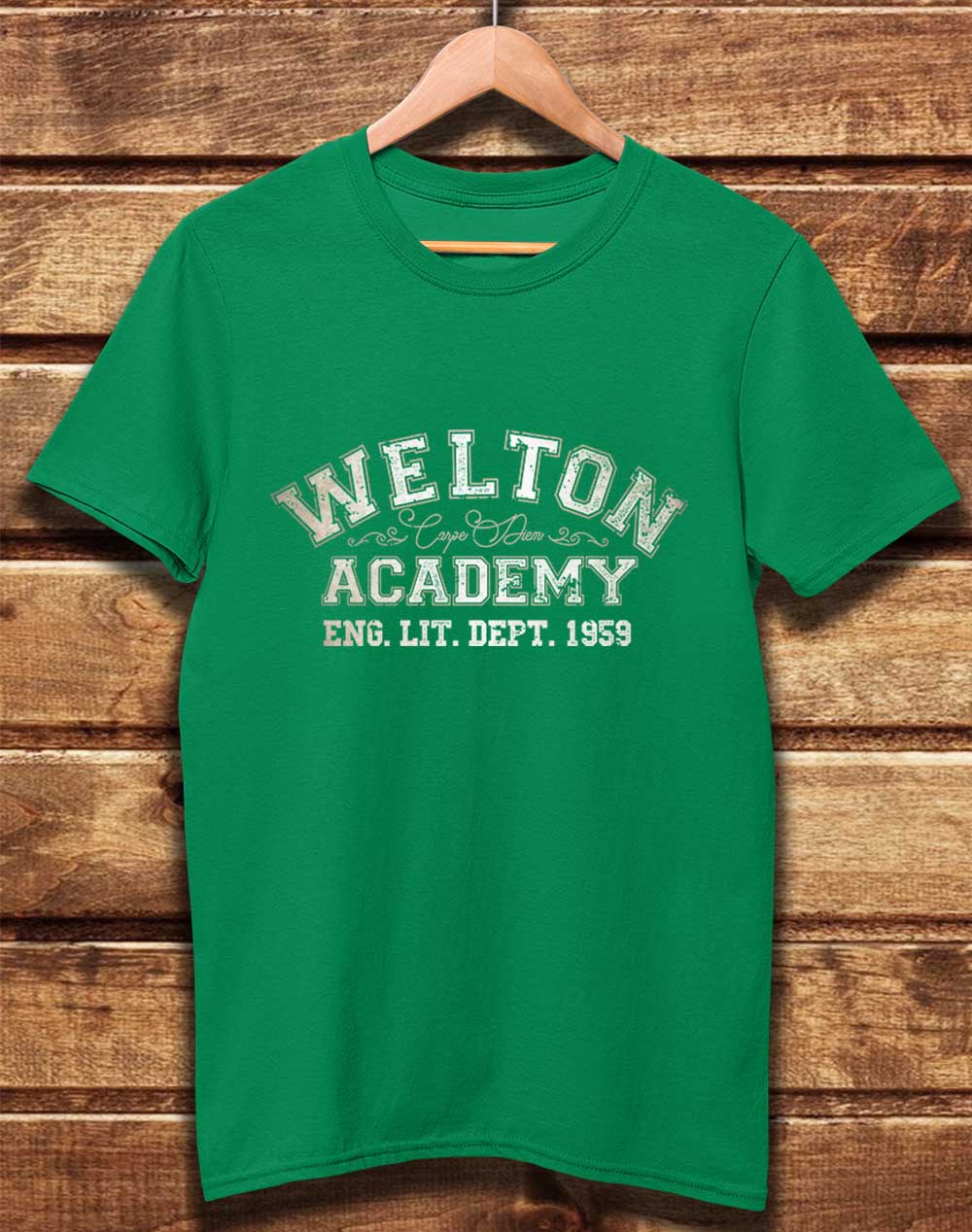 Kelly Green - DELUXE Welton Academy Eng Lit Varsity 1959 Organic Cotton T-Shirt