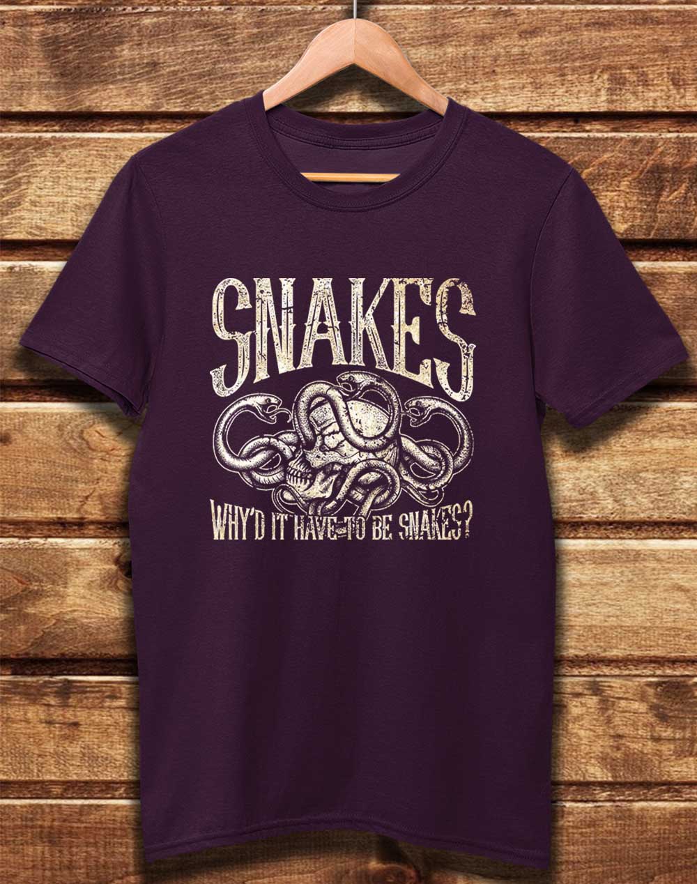 Eggplant - DELUXE Why'd it Have to be Snakes Organic Cotton T-Shirt