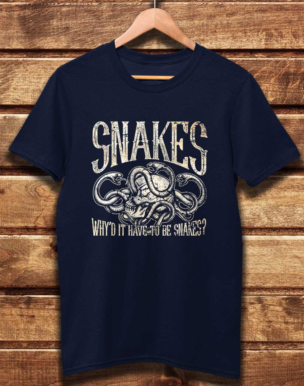 Navy - DELUXE Why'd it Have to be Snakes Organic Cotton T-Shirt