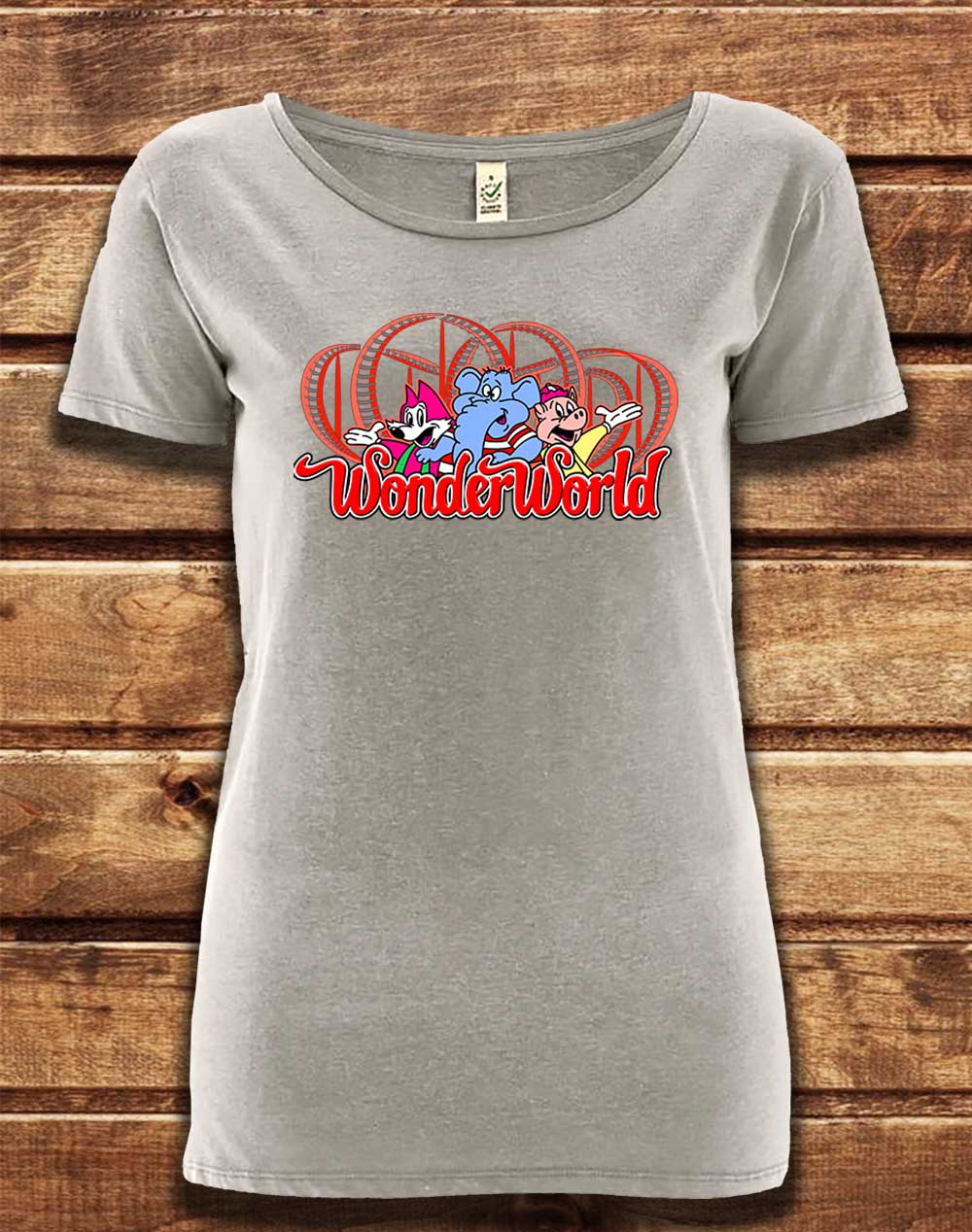 Melange Grey - DELUXE WonderWorld Organic Scoop Neck T-Shirt