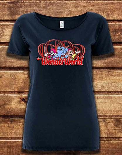 Navy - DELUXE WonderWorld Organic Scoop Neck T-Shirt