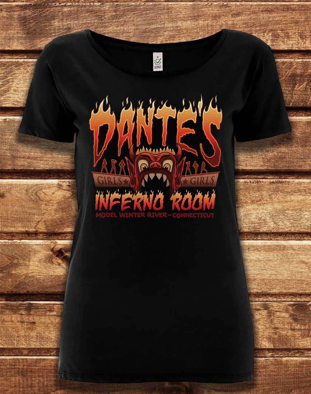 Black - Dante's Inferno Room Organic Scoop Neck T-Shirt