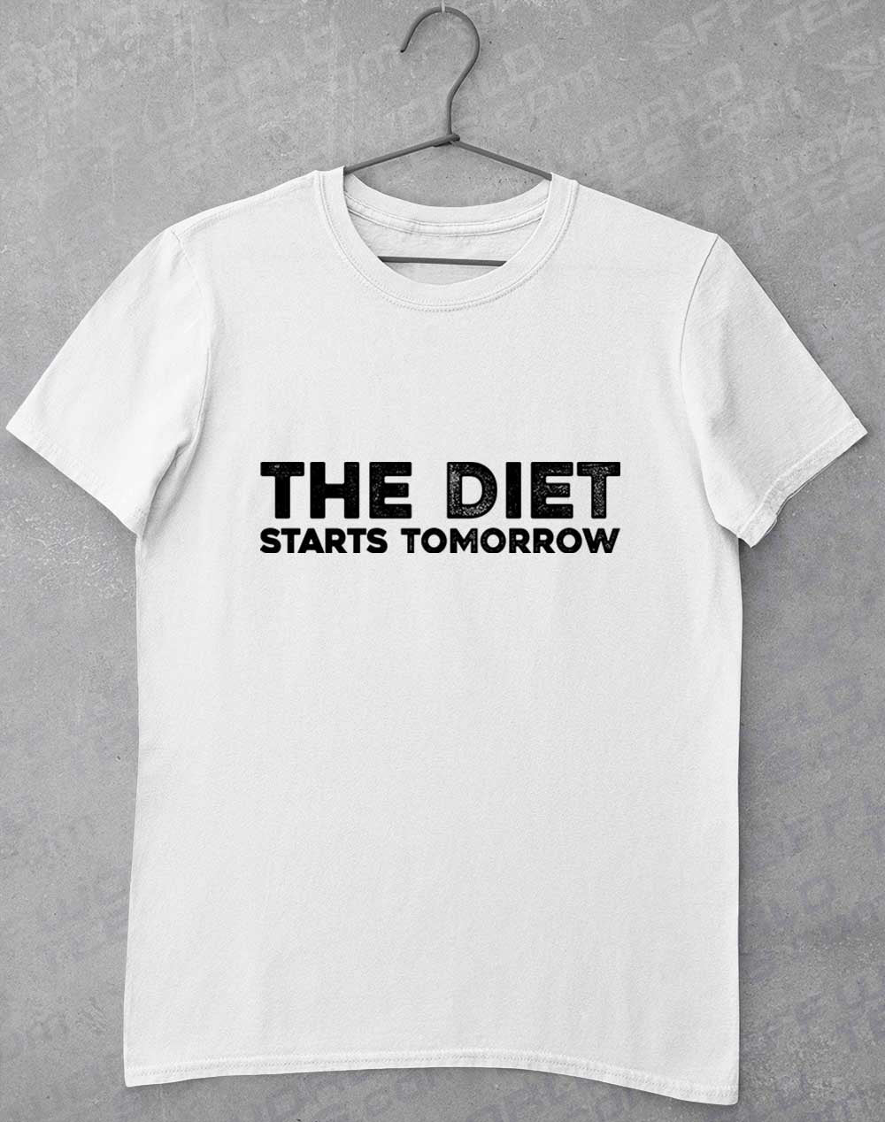 White - Diet Starts Tomorrow T-Shirt