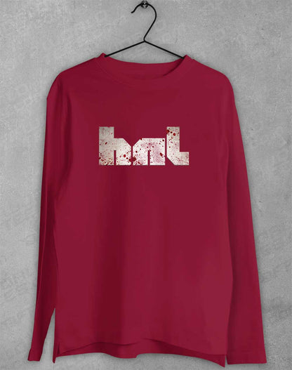 Cardinal Red - HNL Distressed Bloddy Logo Long Sleeve T-Shirt