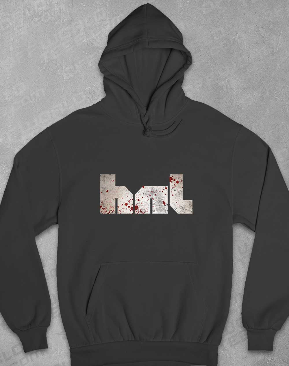 Charcoal - HNL Distressed Bloddy Logo Hoodie