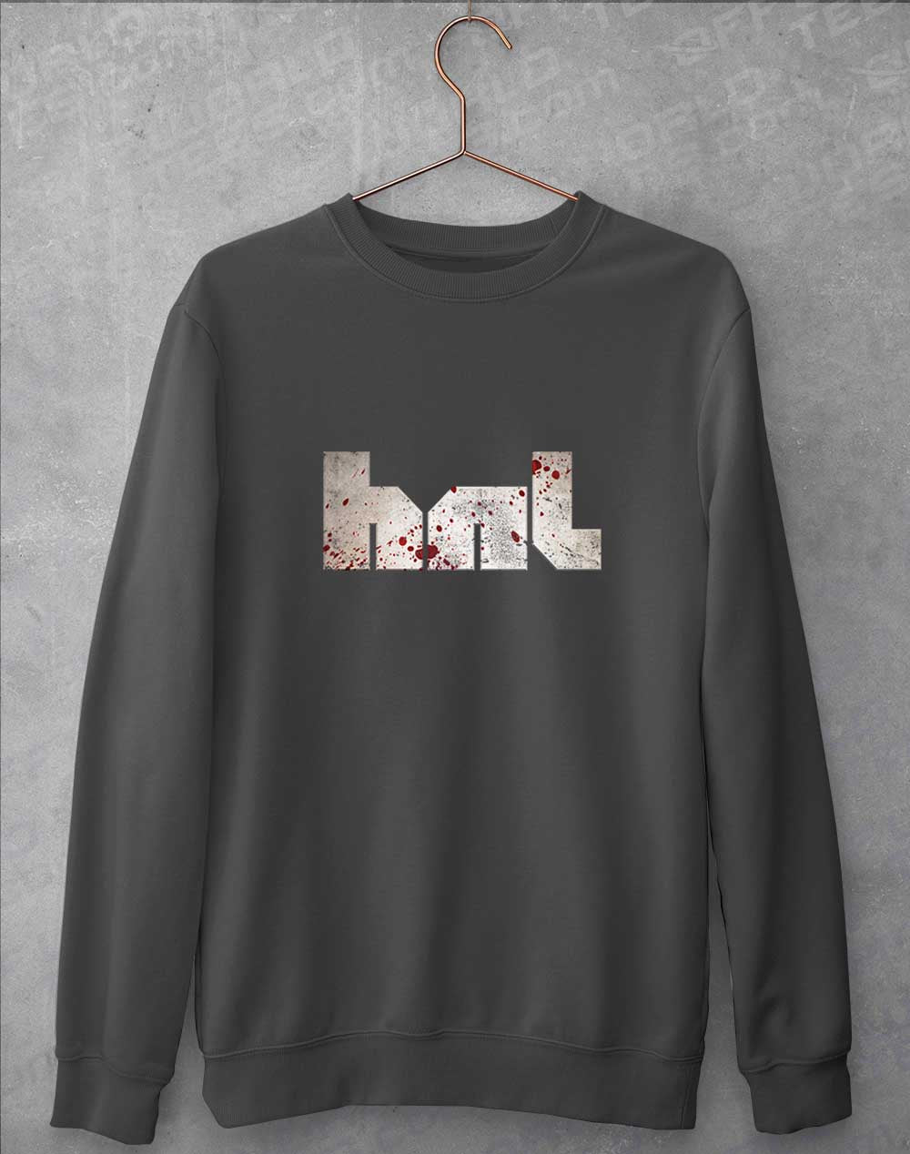 Charcoal - HNL Distressed Bloddy Logo Sweatshirt