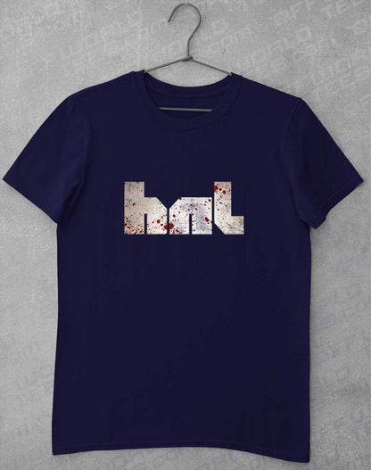 Navy - HNL Distressed Bloddy Logo T-Shirt