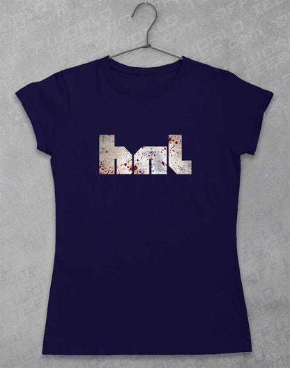 Navy - HNL Distressed Bloddy Logo Women's T-Shirt