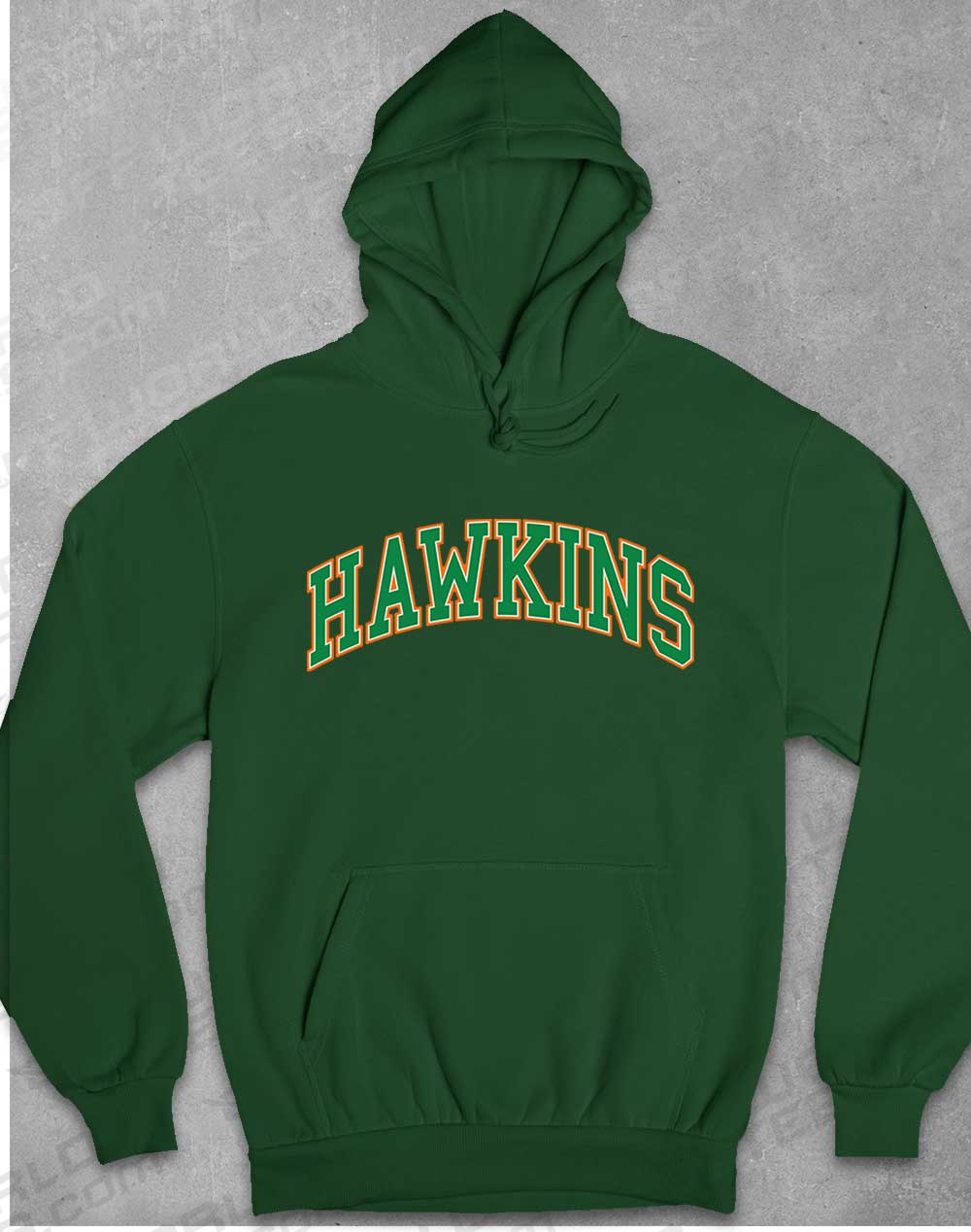 Bottle Green - Hawkins High Arched Logo Hoodie