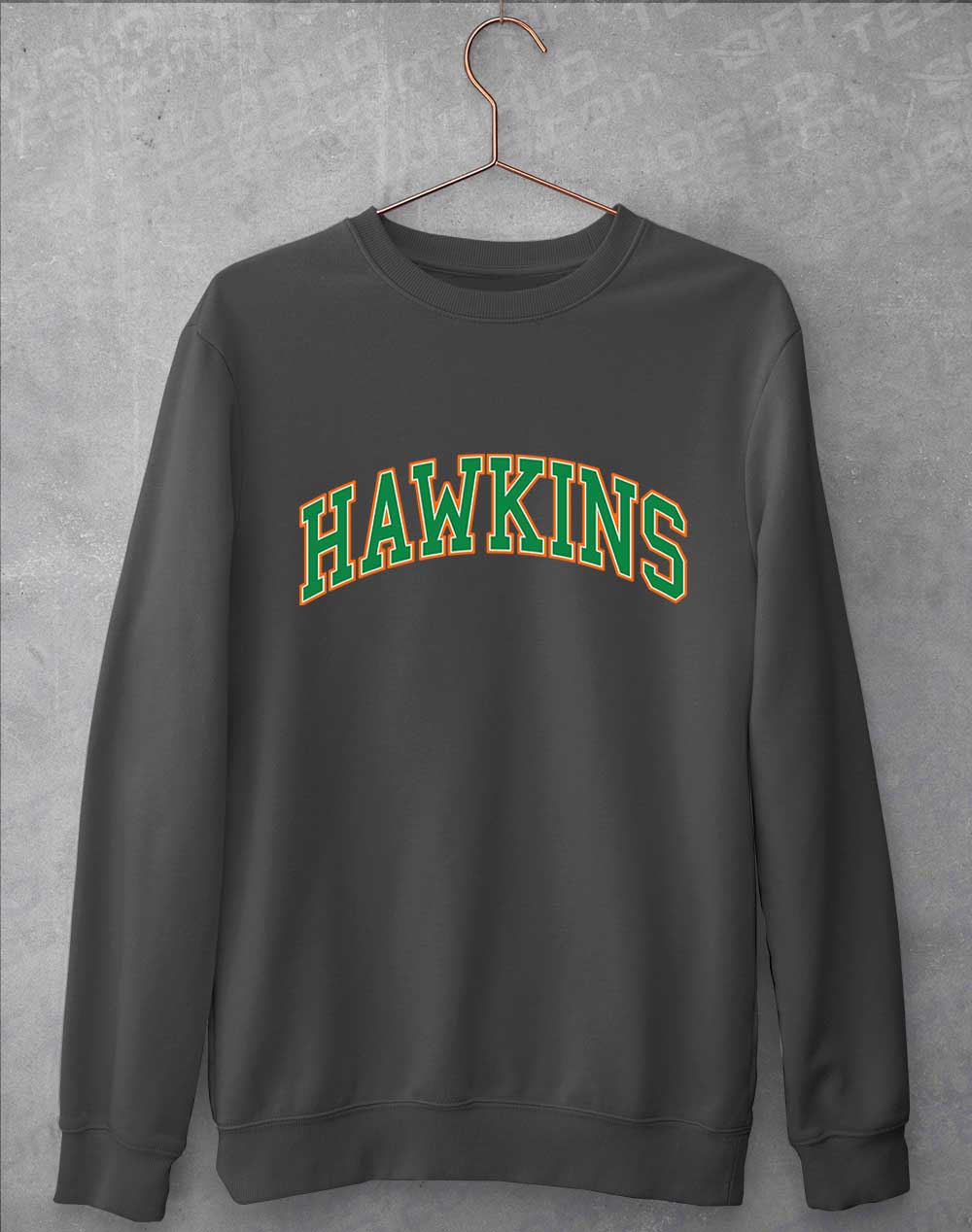 Charcoal - Hawkins High Arched Logo Sweatshirt