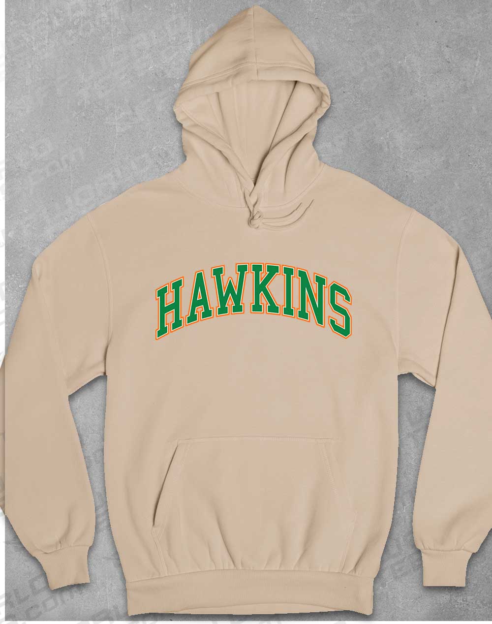 Desert Sand - Hawkins High Arched Logo Hoodie
