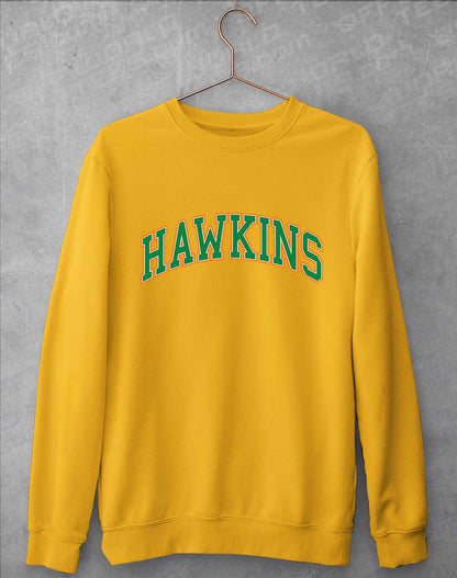 Gold - Hawkins High Arched Logo Sweatshirt