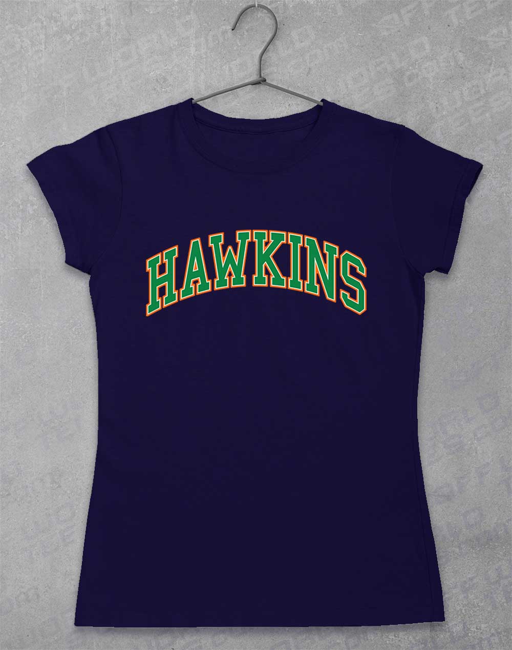 Navy - Hawkins High Arched Logo Women's T-Shirt