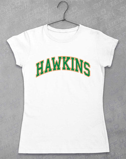 White - Hawkins High Arched Logo Women's T-Shirt