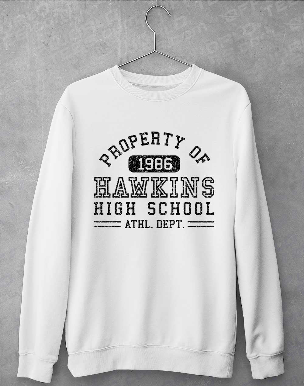 Arctic White - Hawkins High School Athletics 1986 Sweatshirt