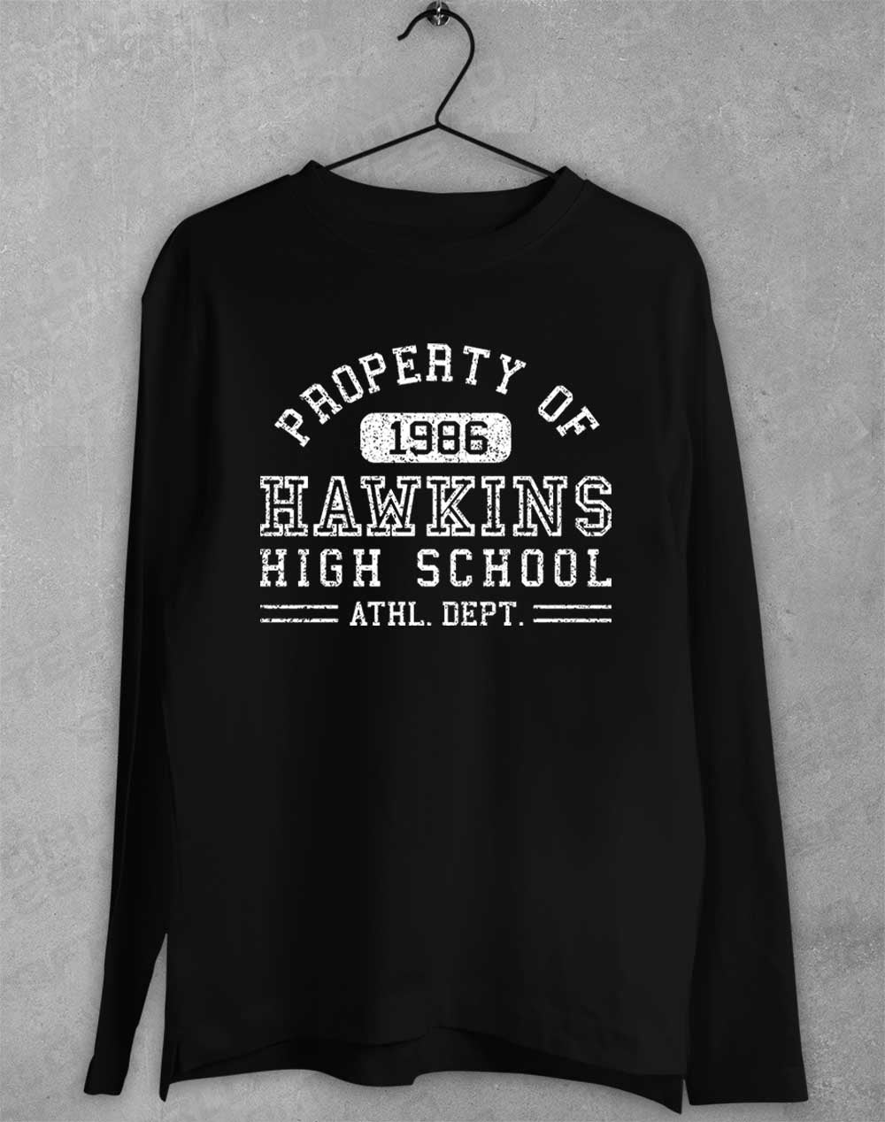 Black - Hawkins High School Athletics 1986 Long Sleeve T-Shirt