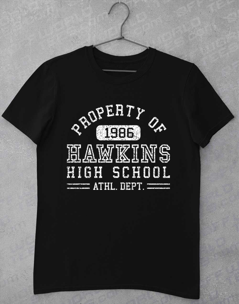 Black - Hawkins High School Athletics 1986 T-Shirt