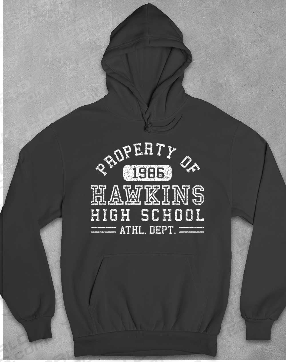 Charcoal - Hawkins High School Athletics 1986 Hoodie