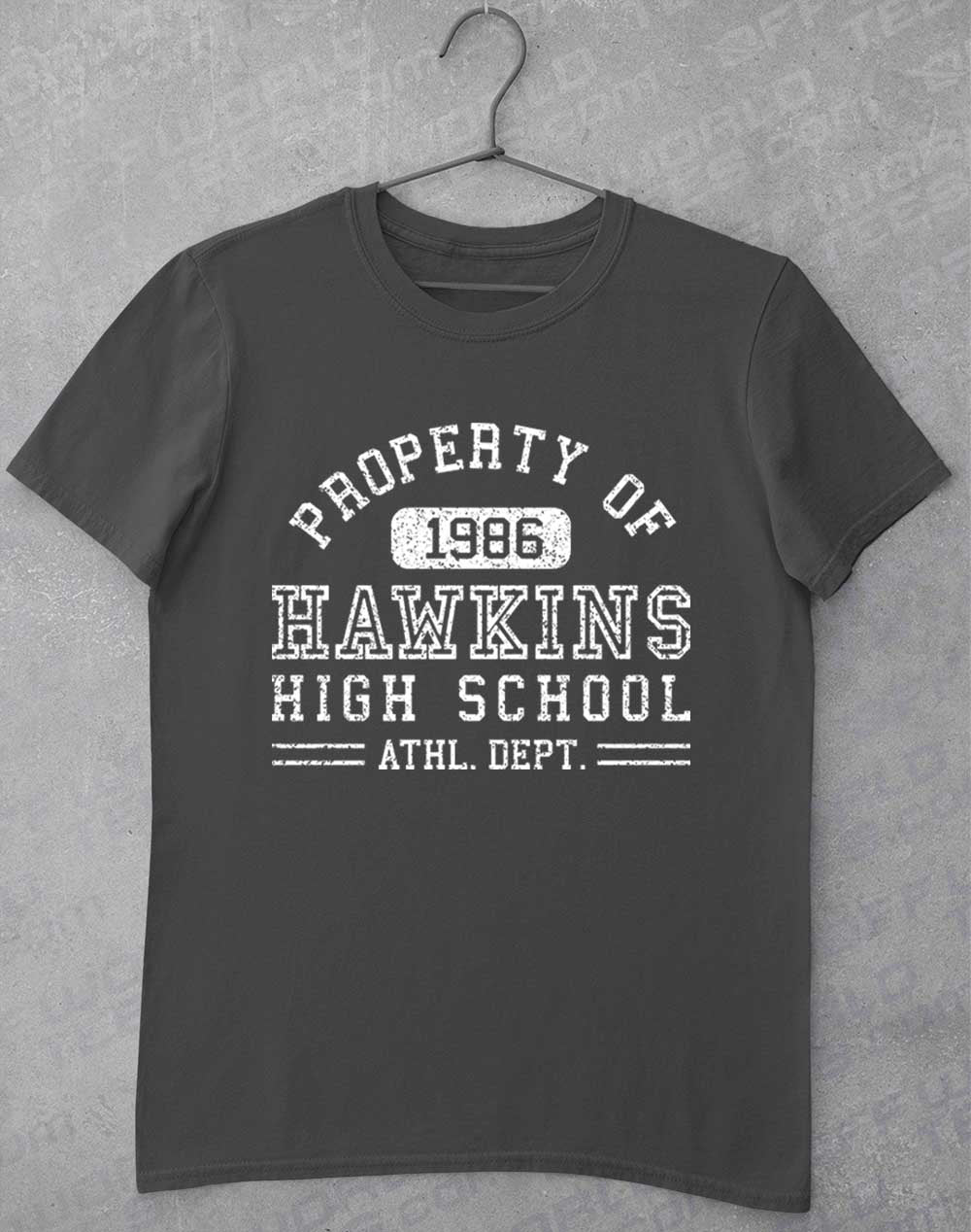 Charcoal - Hawkins High School Athletics 1986 T-Shirt
