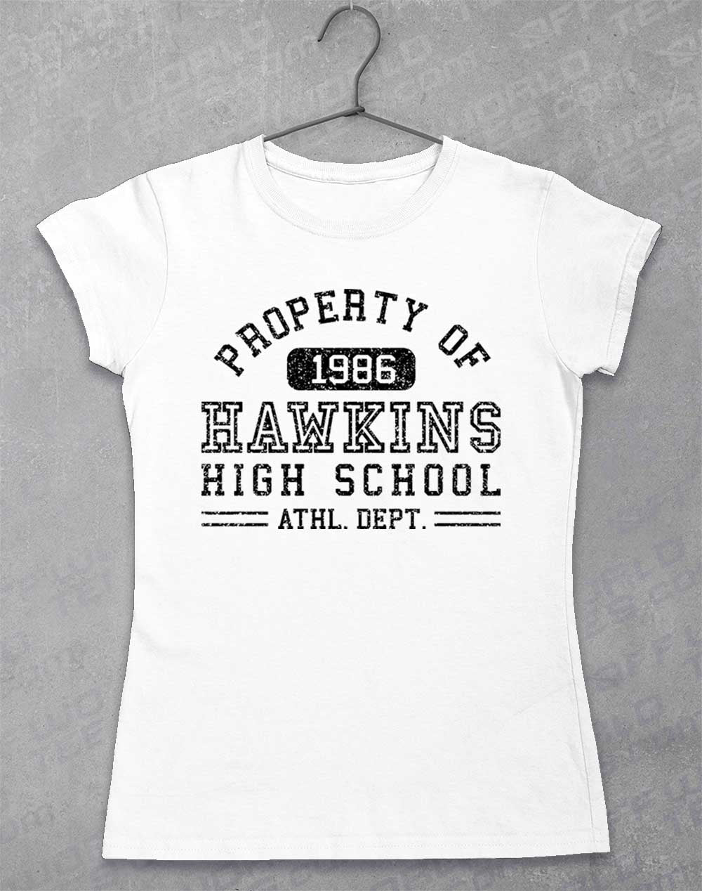 White - Hawkins High School Athletics 1986 Women's T-Shirt