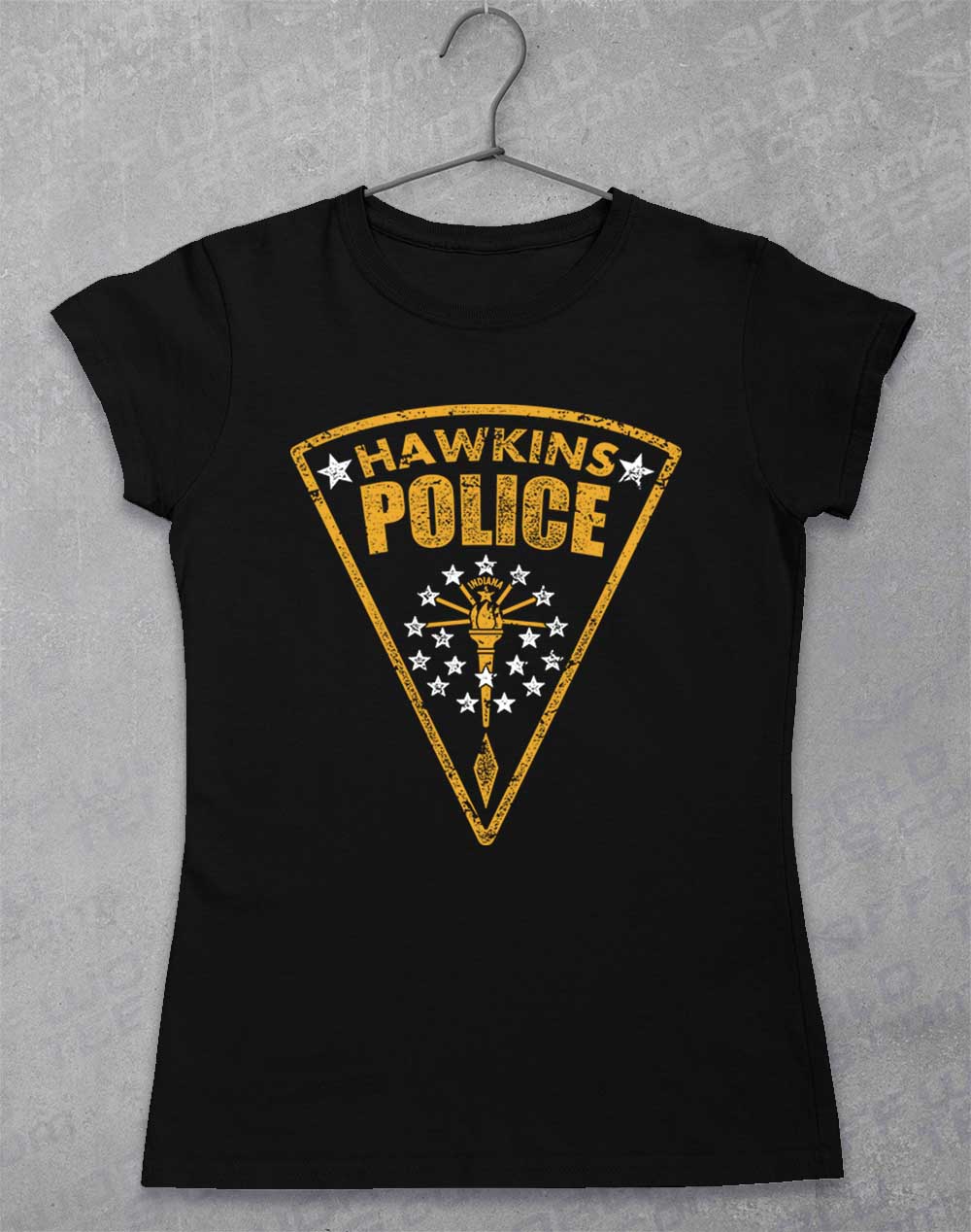 Black - Hawkins Police Shield Logo Women's T-Shirt