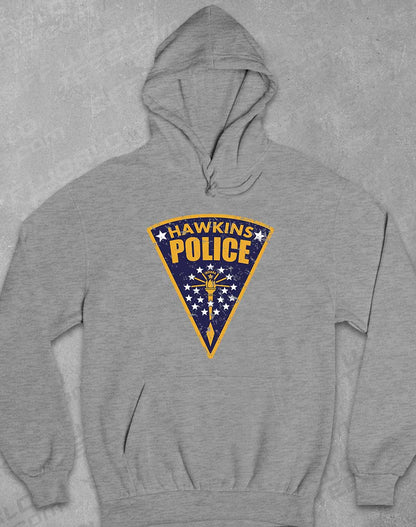 Heather Grey - Hawkins Police Shield Logo Hoodie
