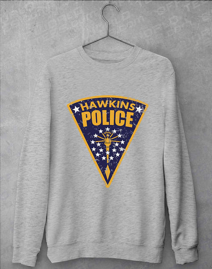 Heather Grey - Hawkins Police Shield Logo Sweatshirt