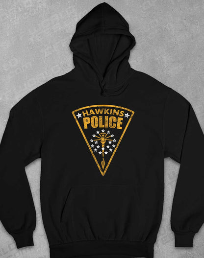 Jet Black - Hawkins Police Shield Logo Hoodie