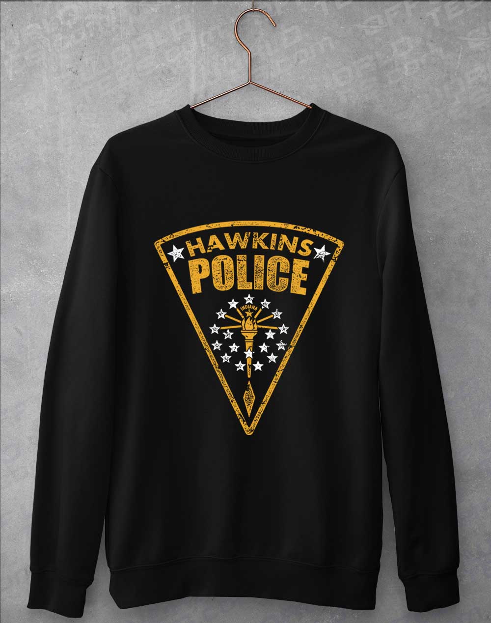 Jet Black - Hawkins Police Shield Logo Sweatshirt