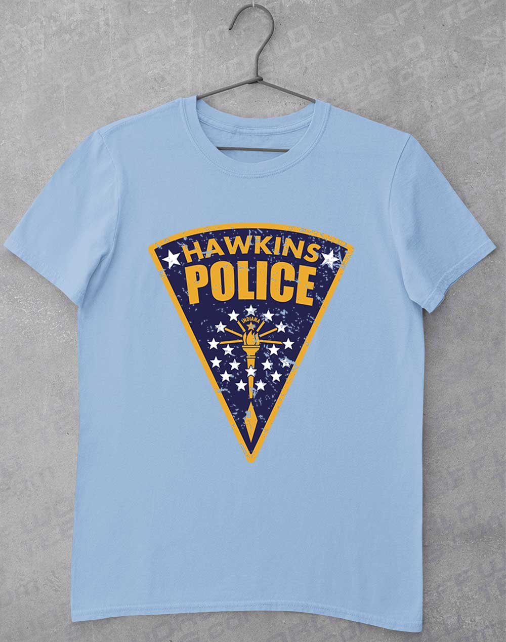 Light Blue - Hawkins Police Shield Logo T-Shirt