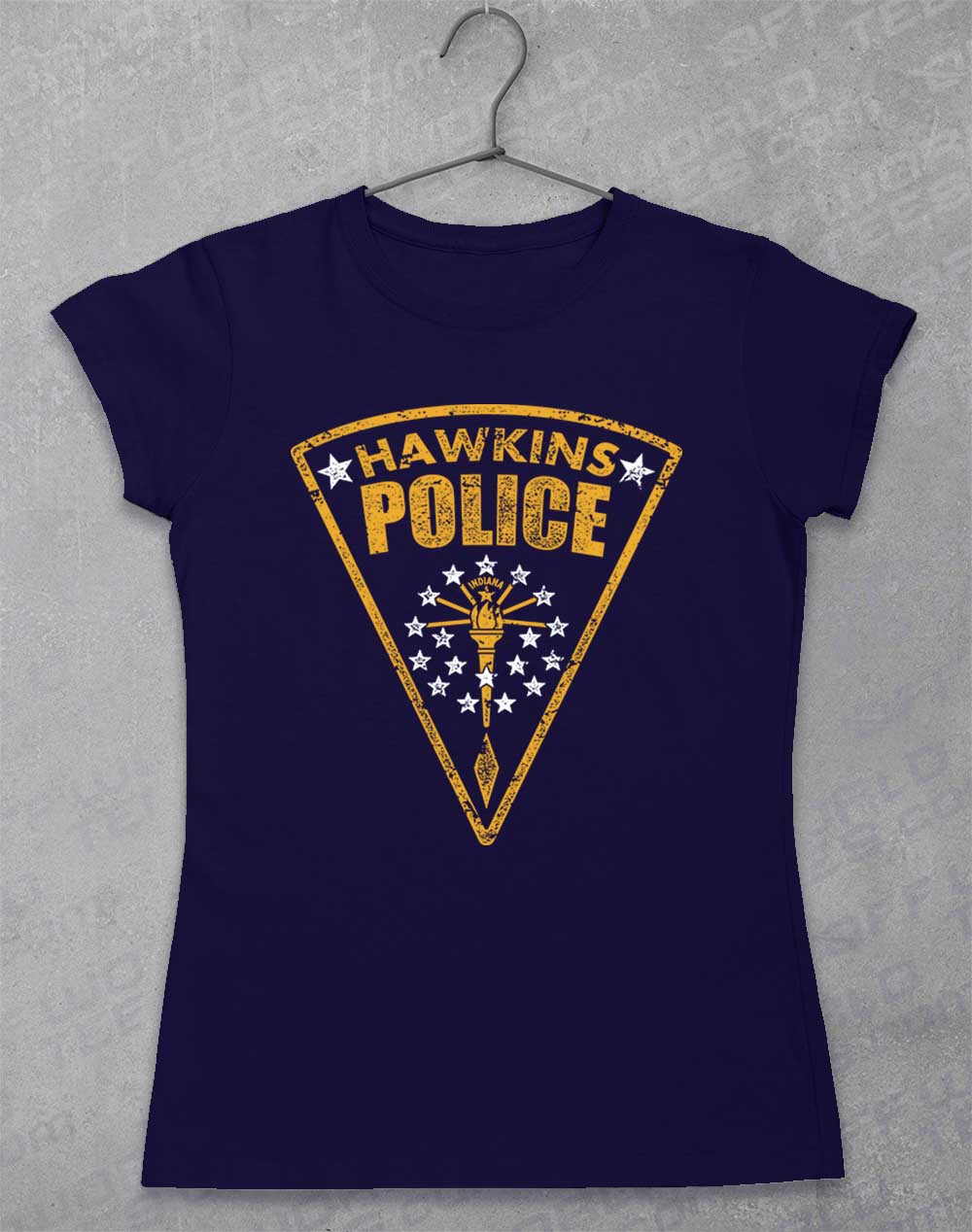 Navy - Hawkins Police Shield Logo Women's T-Shirt