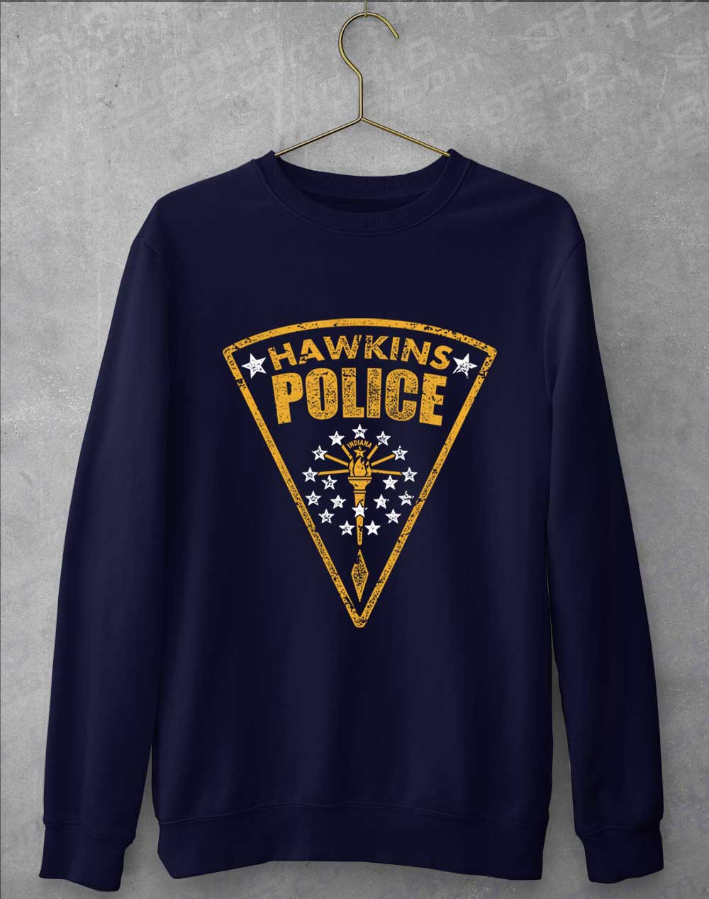 Oxford Navy - Hawkins Police Shield Logo Sweatshirt