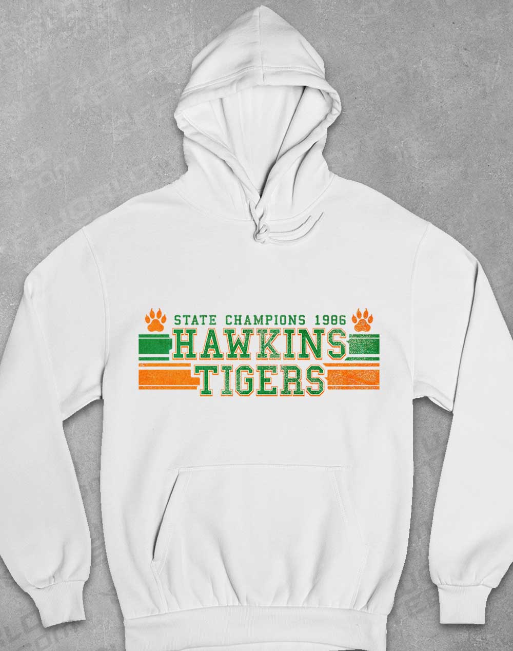 Arctic White - Hawkins Tigers State Champs 1986 Hoodie