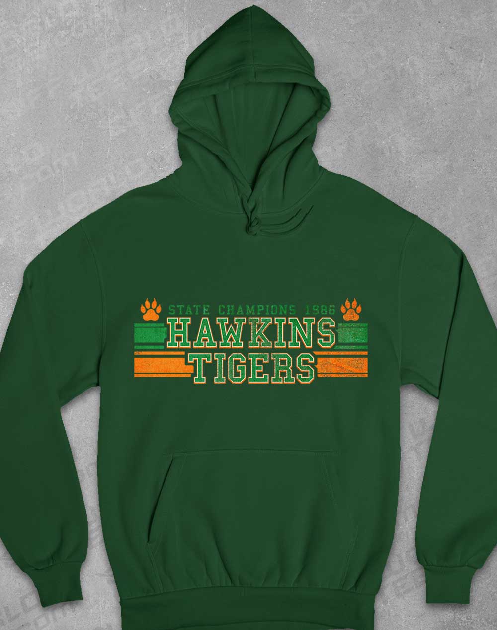 Bottle Green - Hawkins Tigers State Champs 1986 Hoodie