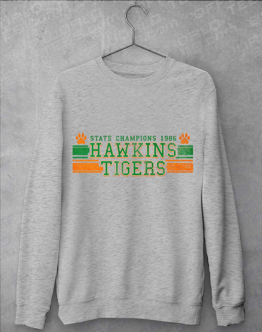 Heather Grey - Hawkins Tigers State Champs 1986 Sweatshirt