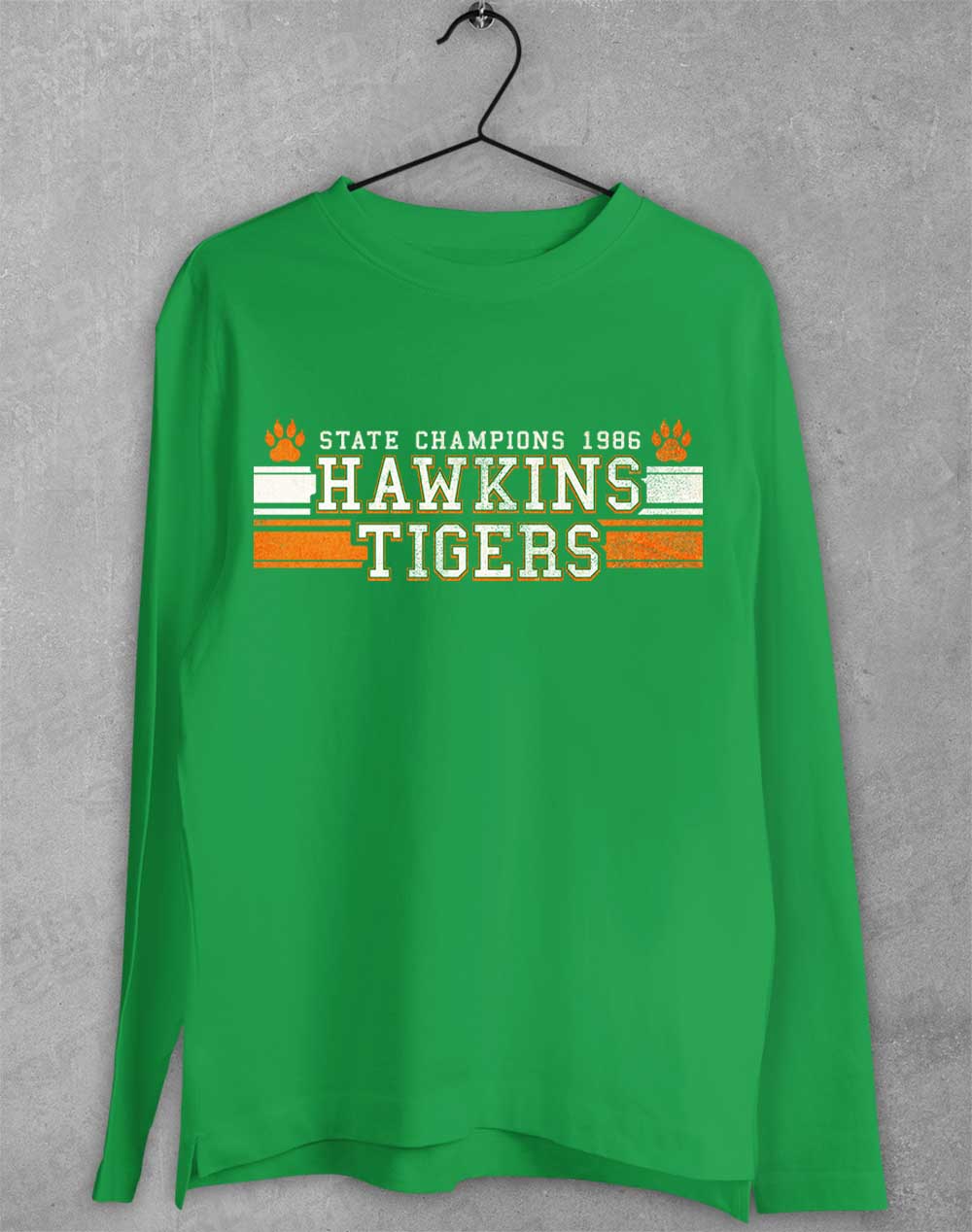 Irish Green - Hawkins Tigers State Champs 1986 Long Sleeve T-Shirt