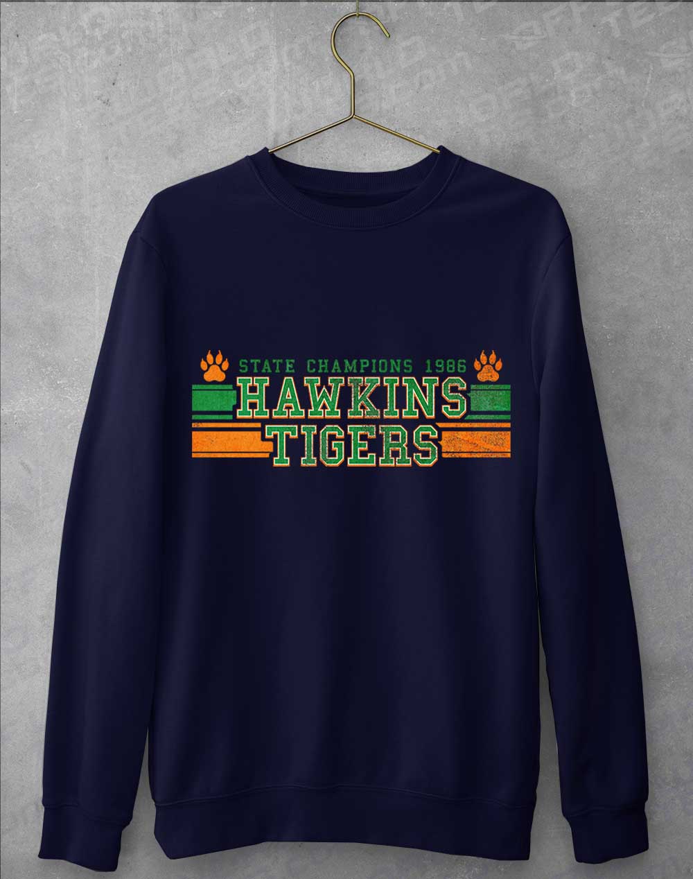 Oxford Navy - Hawkins Tigers State Champs 1986 Sweatshirt
