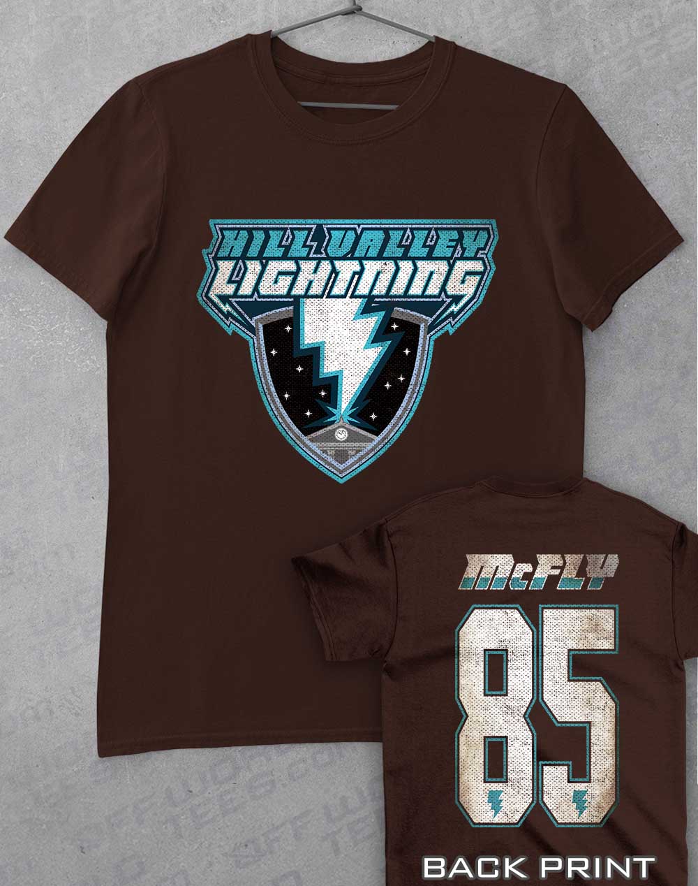 Dark Chocolate - Hill Valley Lightning T-Shirt
