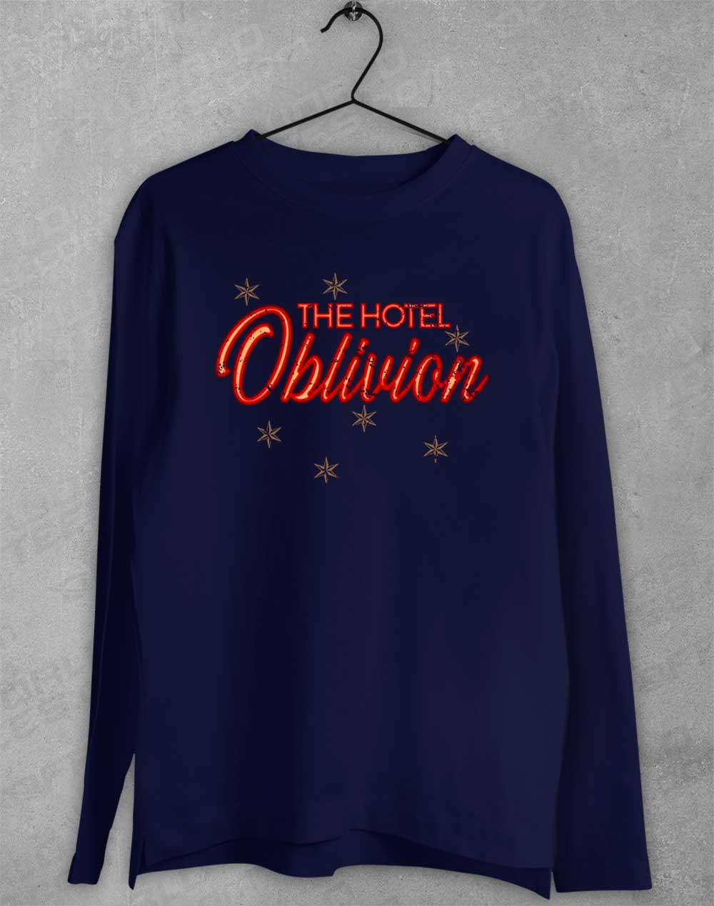 Navy - Hotel Oblivion Long Sleeve T-Shirt