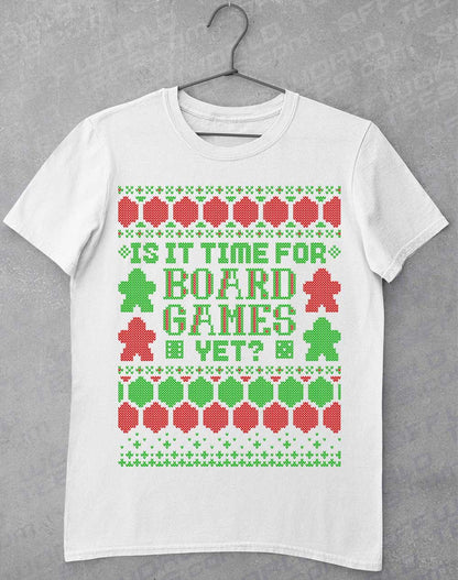 White - Is It Time For Board Games T-Shirt