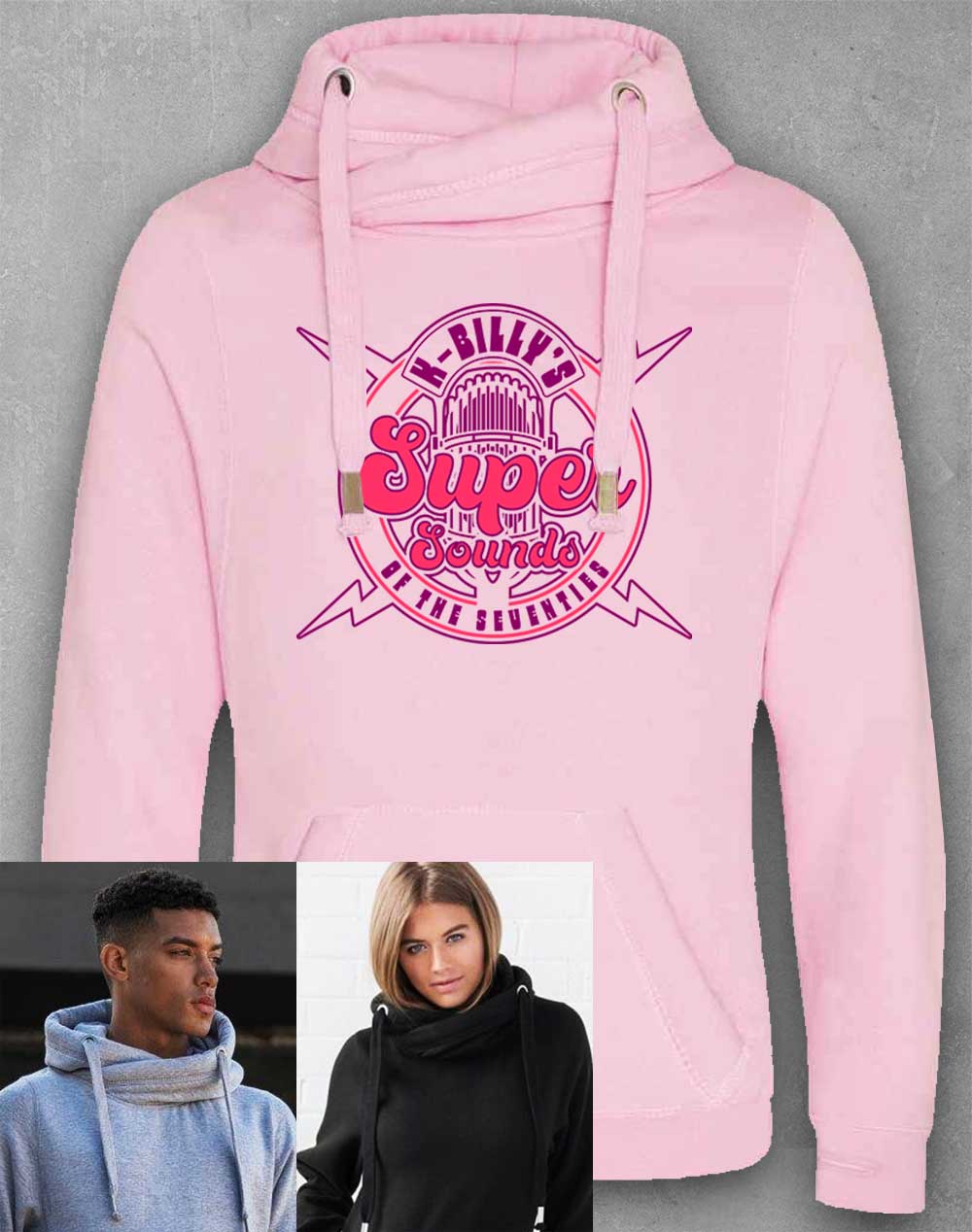 Baby Pink - K-Billy's Super Sounds of the 70's Chunky Cross Neck Hoodie