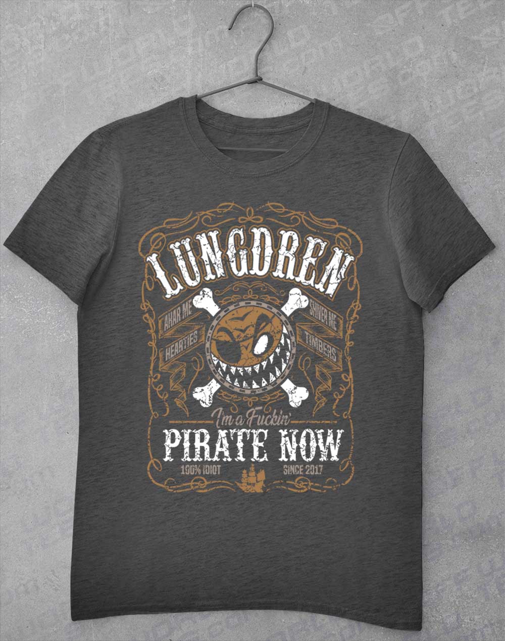 Dark Heather - LUNGDREN Pirate Now T-Shirt