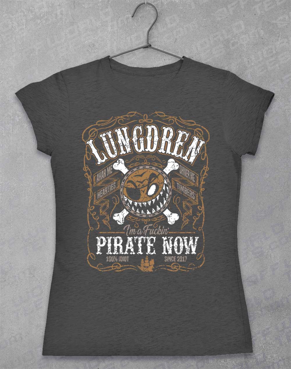 Dark Heather - LUNGDREN Pirate Now Women's T-Shirt