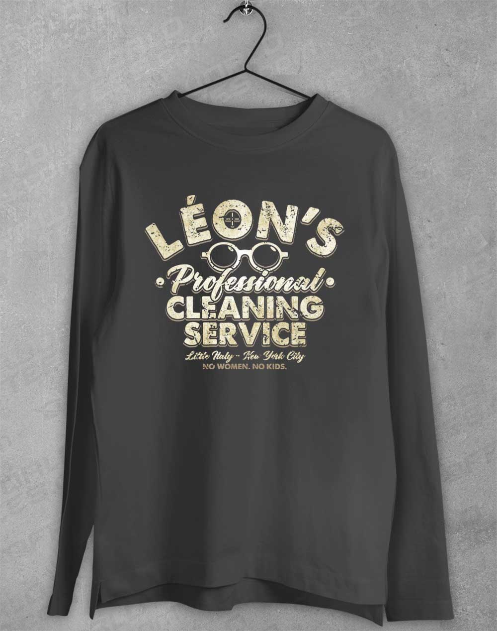 Charcoal - Leon's Professional Cleaning Long Sleeve T-Shirt