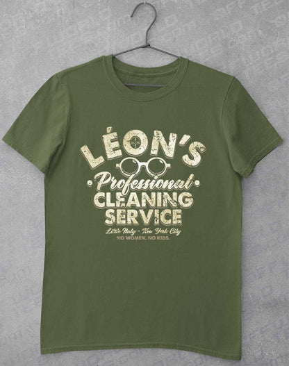 Military Green - Leon's Professional Cleaning T-Shirt